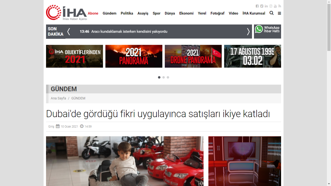 Dubai'de gördüğü fikri uygulayınca satışları ikiye katladı - İHA