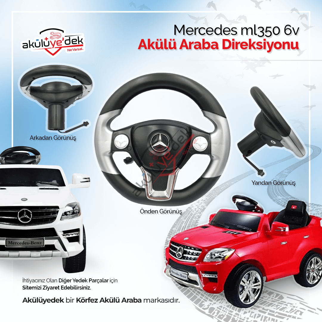 Mercedes ML350 6V Akülü Araba Direksiyonu