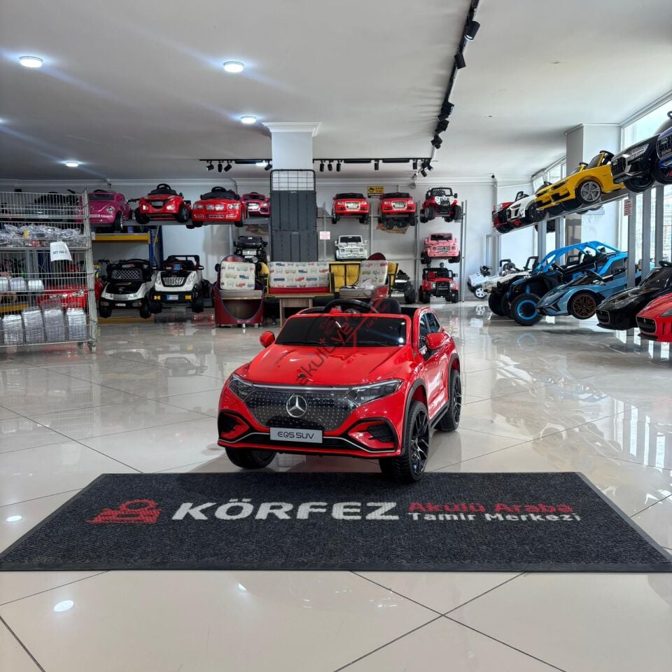 Mercedes EQS Suv Akülü Araba 12V Kırmızı