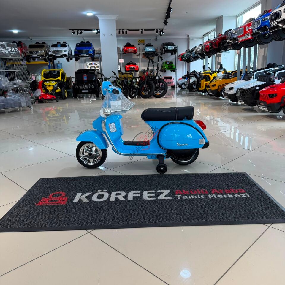 lisanslı Vespa çocuk akülü motosikleti