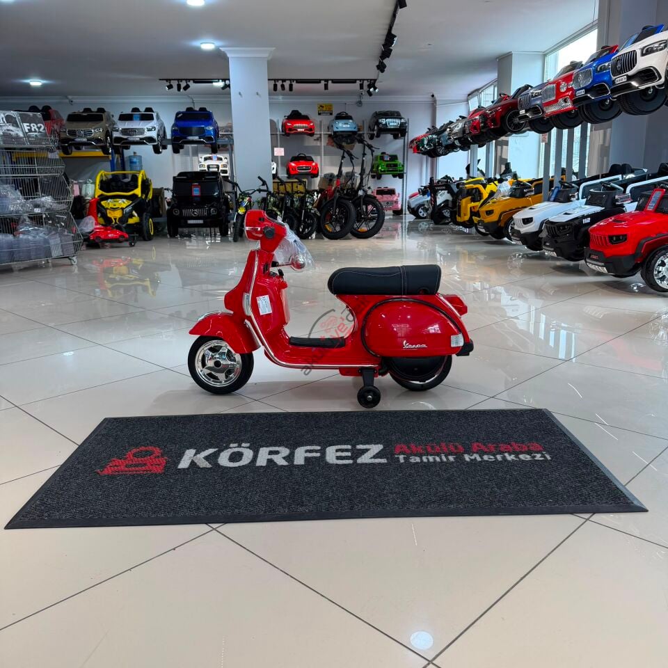 lisanslı Vespa çocuk akülü motosikleti