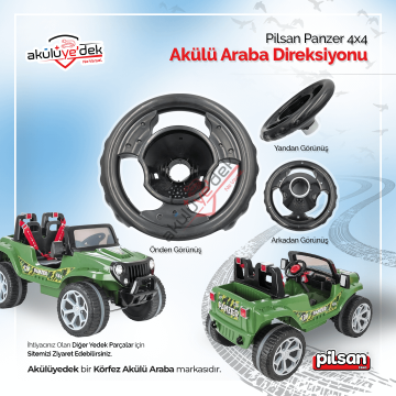 Pilsan Panzer 4x4 Çift Kişilik Akülü Araba Direksiyonu