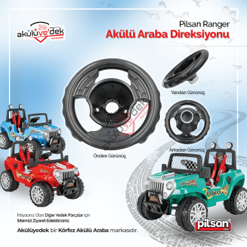Pilsan Ranger 12V Akülü Uzaktan Kumandalı Akülü Araba Direksiyonu