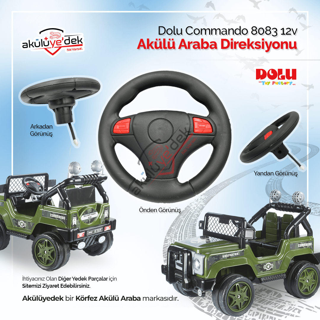 Dolu Commando 8083 12v Akülü Araba Direksiyonu