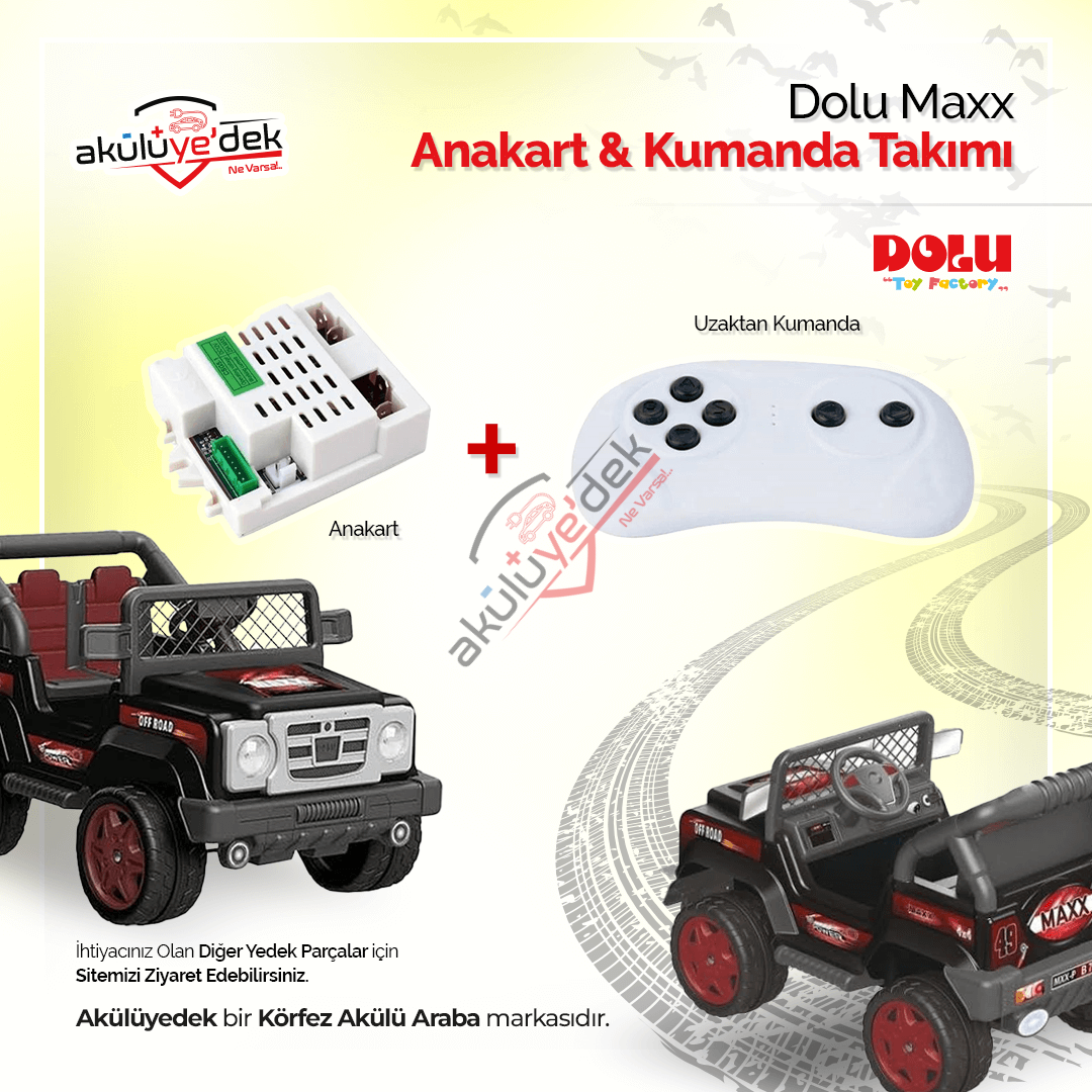 Dolu Maxx 12v Akülü Araba Anakart ve Kumanda Takımı CSR-12T-1A / K7-B8