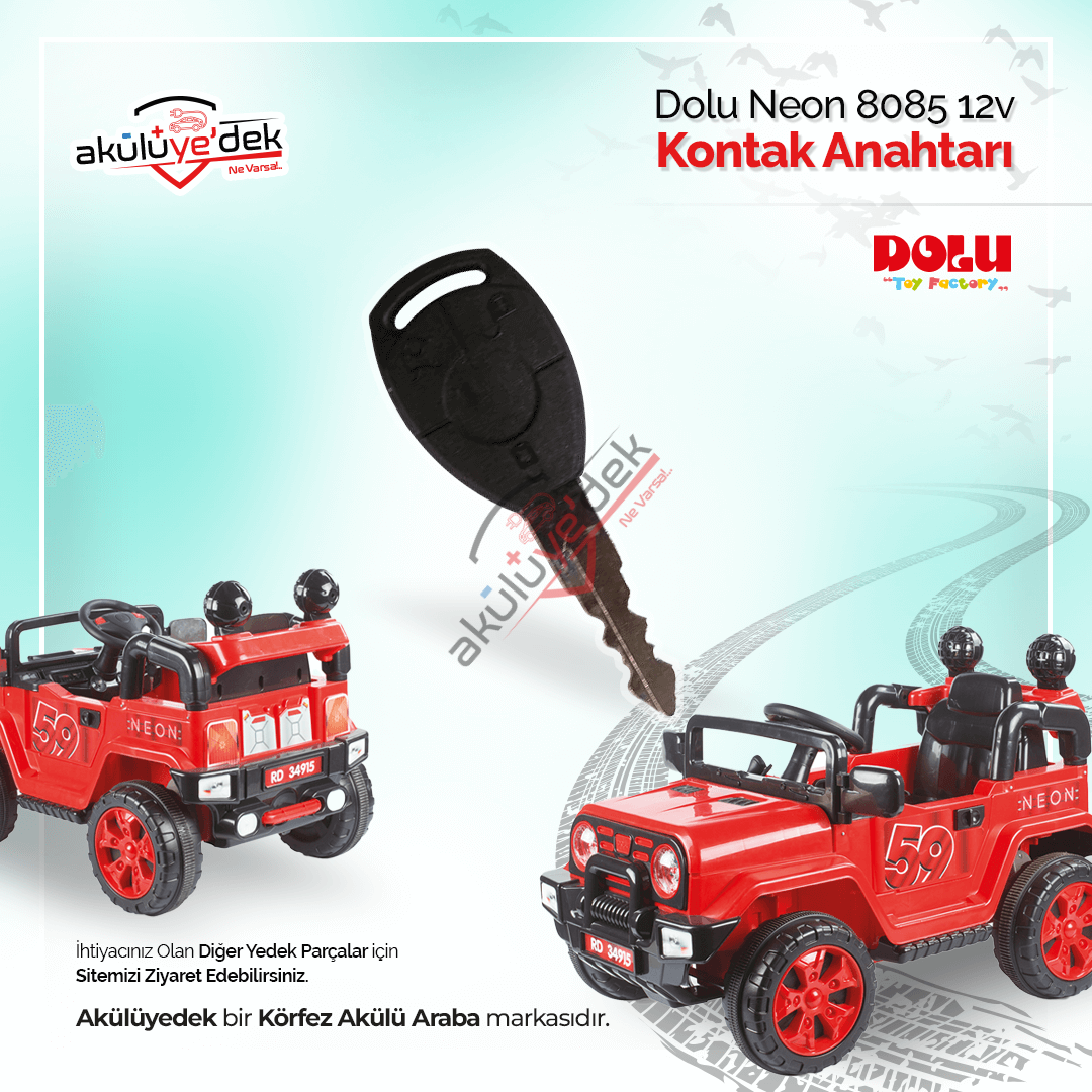 Dolu Neon 8085 12v Akülü Araba Kontak Anahtarı -  K8-A20