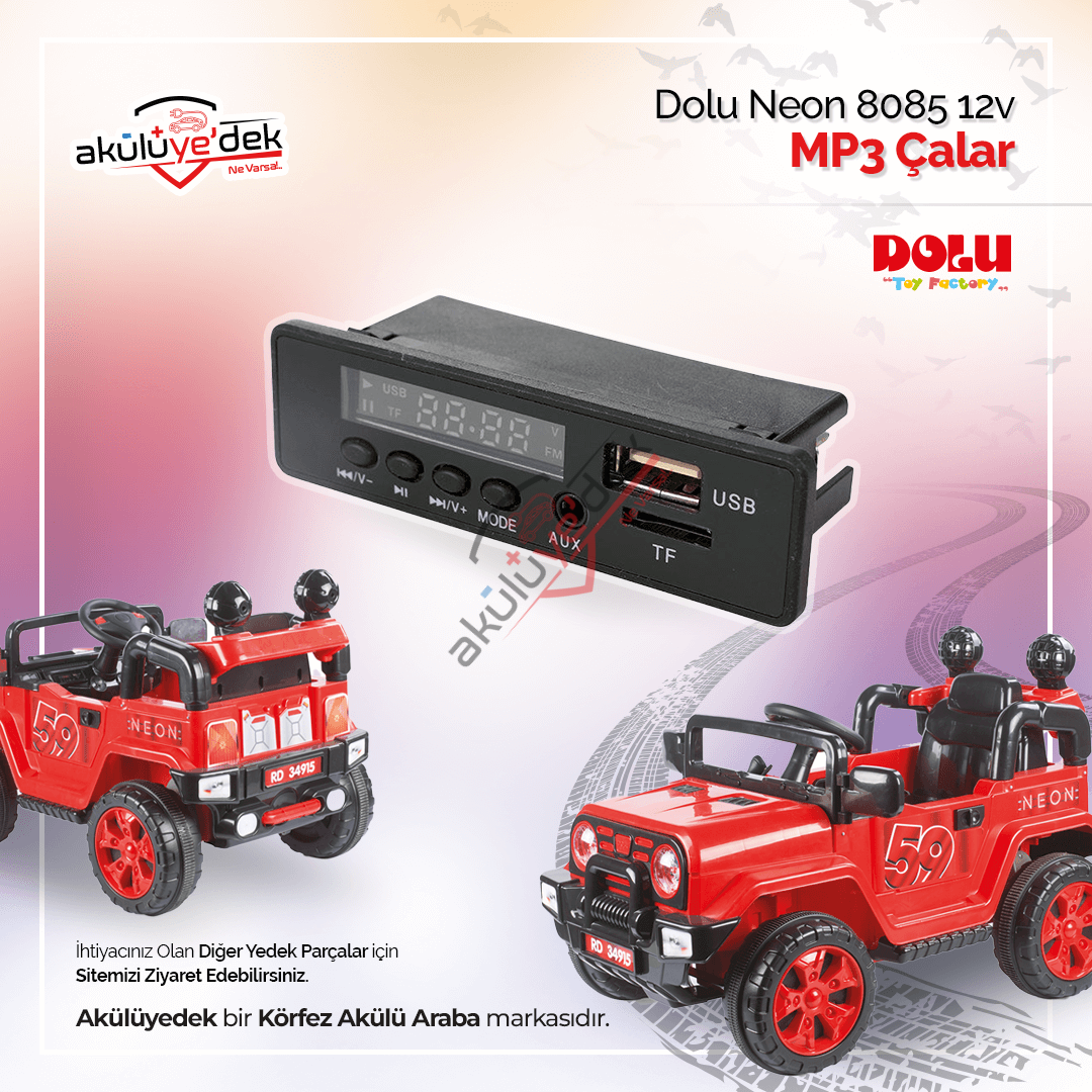 Dolu Neon 8085 12v Akülü Araba Mp3 Çalar K8-A4