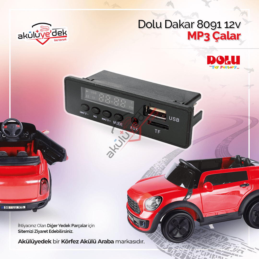 Dolu Dakar 8091 12v Akülü Araba Mp3 Çalar K8-A4