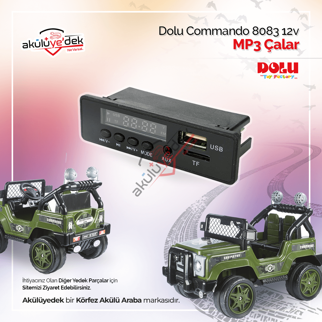 Dolu Commando 8083 12v Akülü Araba Mp3 Çalar K8-A4