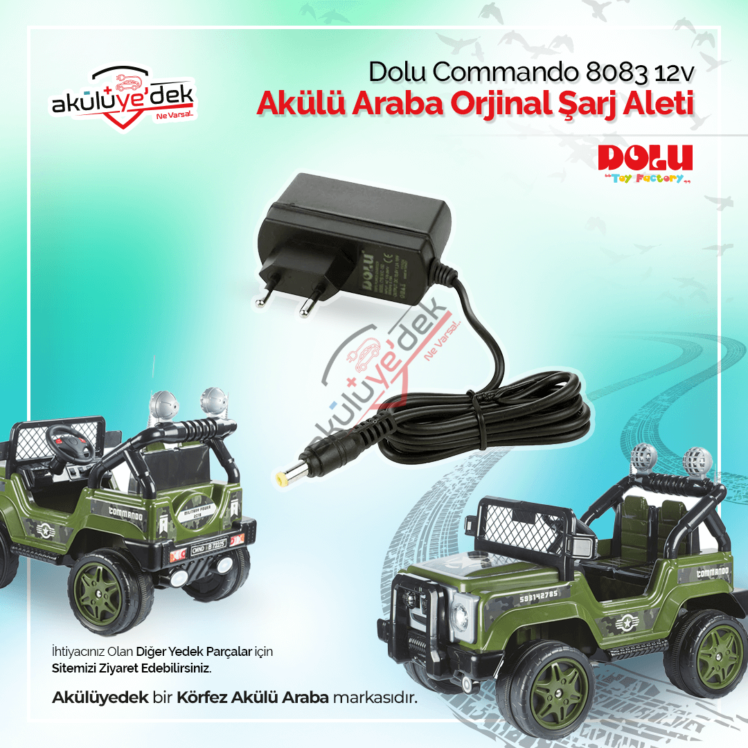 DOLU Commando 8083 12v Akülü Araba Orjinal Şarj Aleti K4-B