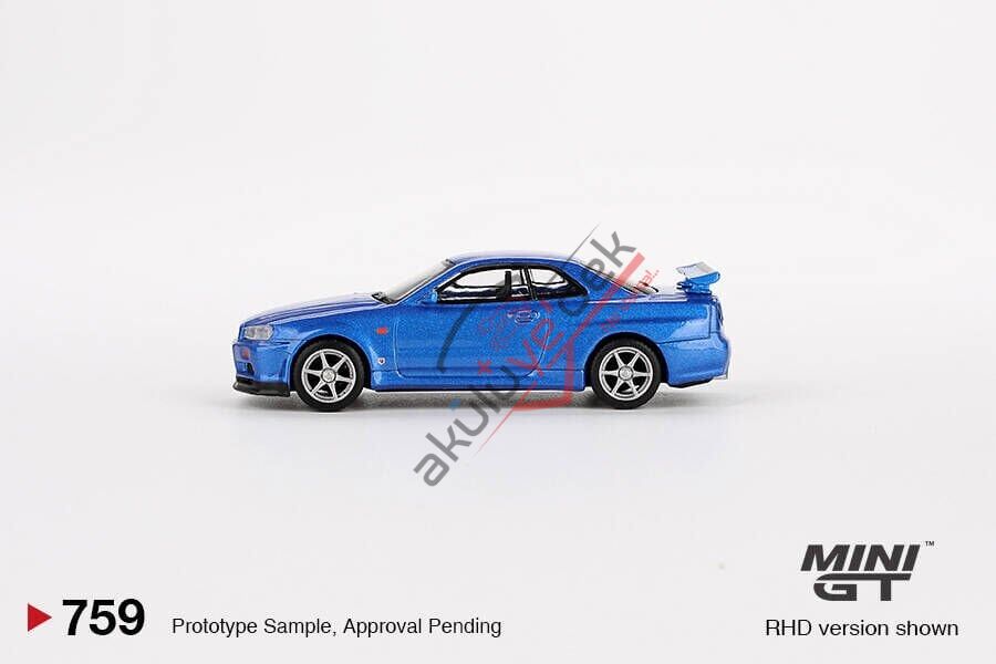 Mini GT 1/64 Nissan Skyline GT-R (R34) V-Spec Bayside Blue MGT00759