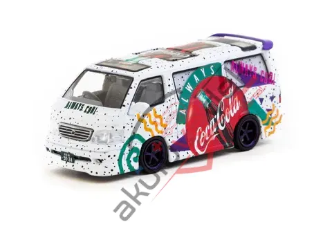 Tarmac Works 1/64 Toyota Hiace Wagon Custom Coca-Cola Delivery Van - HOBBY64 T64-078-CC