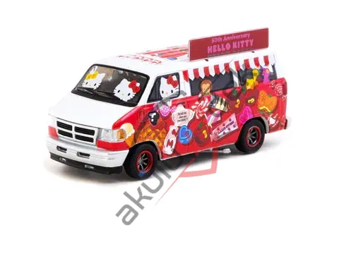 Tarmac Works 1/64 Dodge Van Hello Kitty Food Truck - GLOBAL64 T64G-TL032-HK
