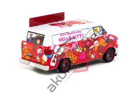 Tarmac Works 1/64 Dodge Van Hello Kitty Food Truck - GLOBAL64 T64G-TL032-HK