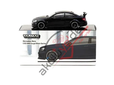 Tarmac Works 1/64 Mercedes-Benz C 63 AMG Coupé Black Series Matte Black - GLOBAL64 T64G-009-MB