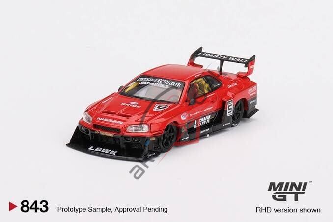 Mini GT 1/64 Nissan LB-ER34 Super Silhouette SKYLINE Red/Black MGT00843