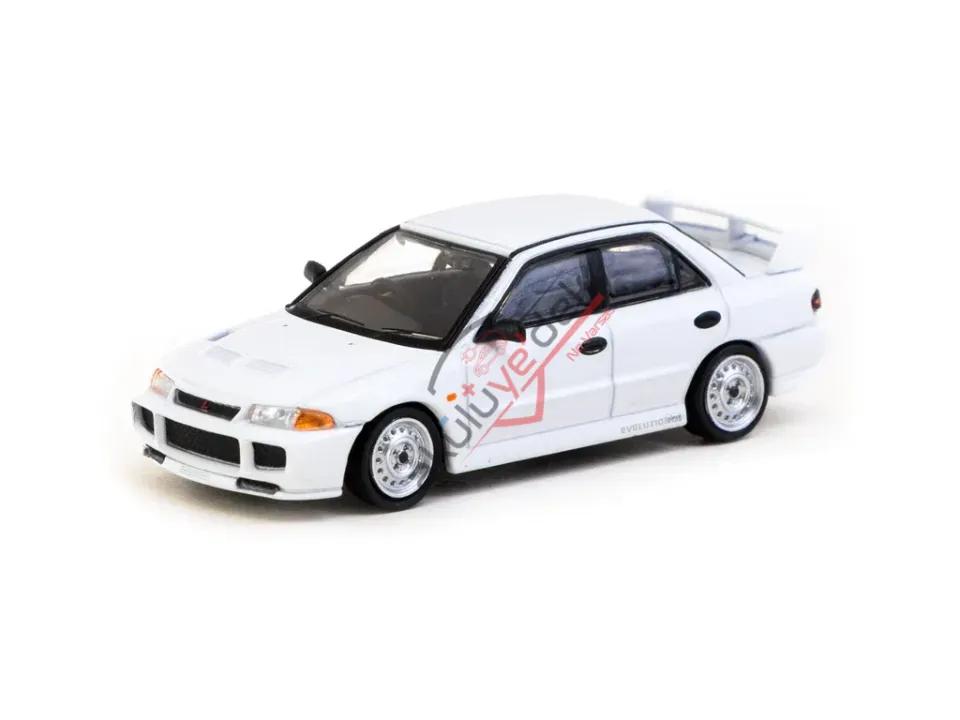 Tarmac Works 1/64 Mitsubishi Lancer RS Evolution III White - Lamley Special Edition - GLOBAL64 T64G-050-RS