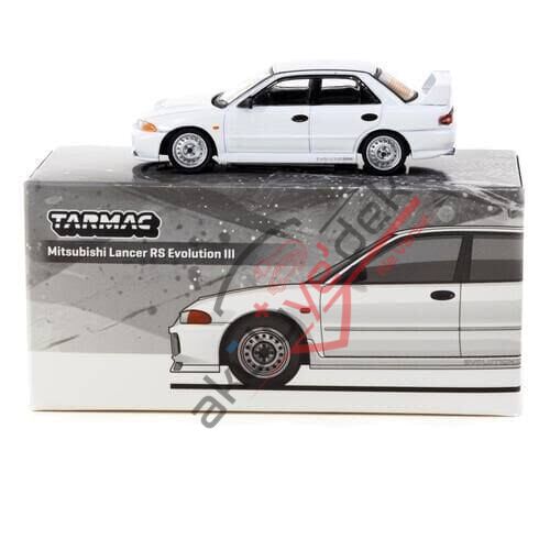 Tarmac Works 1/64 Mitsubishi Lancer RS Evolution III White - Lamley Special Edition - GLOBAL64 T64G-050-RS