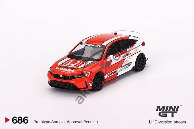 Mini GT 1/64 Honda Civic TYPE R 2023 Pace Car Red MGT00686