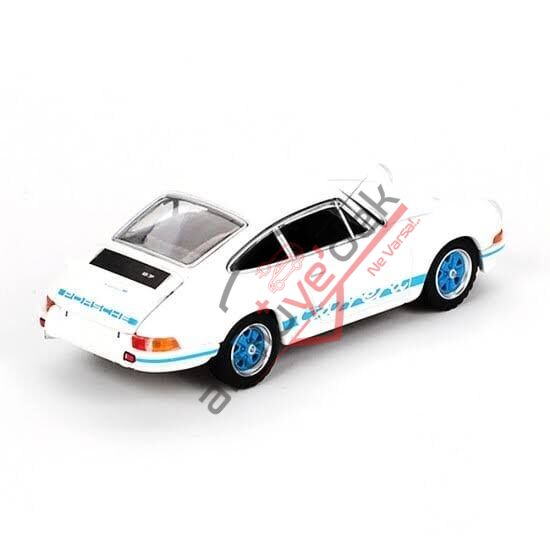 Mini GT 1/64 Porsche 911 Carrera RS 2.7 Grand Prix White with Blue Livery MGT00715