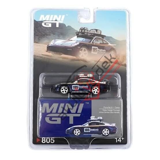 Mini GT 1/64 Porsche 911 Dakar Rallye Design Package White/Gentian Blue Metallic - Blister Paket MGT00805-BL
