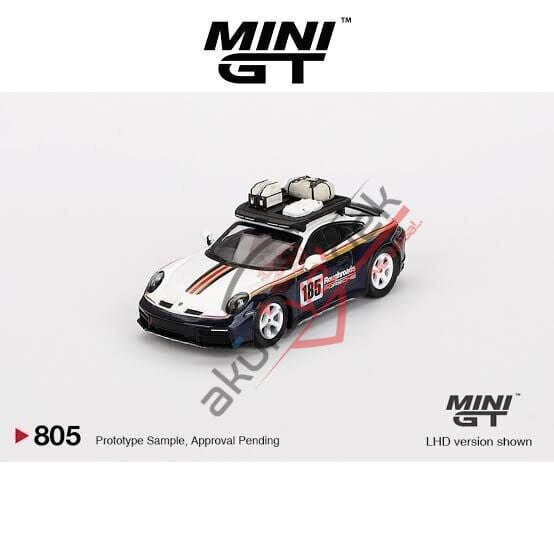 Mini GT 1/64 Porsche 911 Dakar Rallye Design Package White/Gentian Blue Metallic - Blister Paket MGT00805-BL