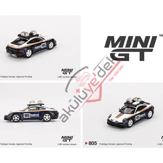 Mini GT 1/64 Porsche 911 Dakar Rallye Design Package White/Gentian Blue Metallic - Blister Paket MGT00805-BL