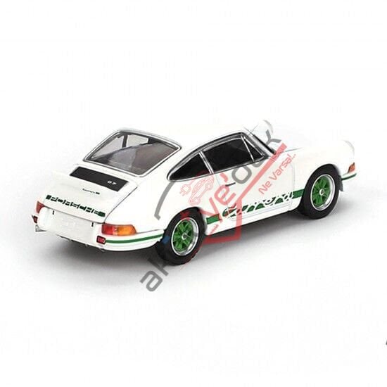 Mini GT 1/64 Porsche 911 Carrera RS 2.7 Grand Prix White with Green Livery - Blister Paket MGT00801-BL