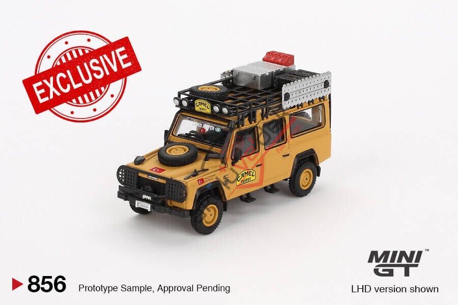 Mini GT 1/64 Land Rover Defender 110 1989 Camel Trophy Amazon Team Turkey Turkey Exclusive MGT00856 Blister Pack