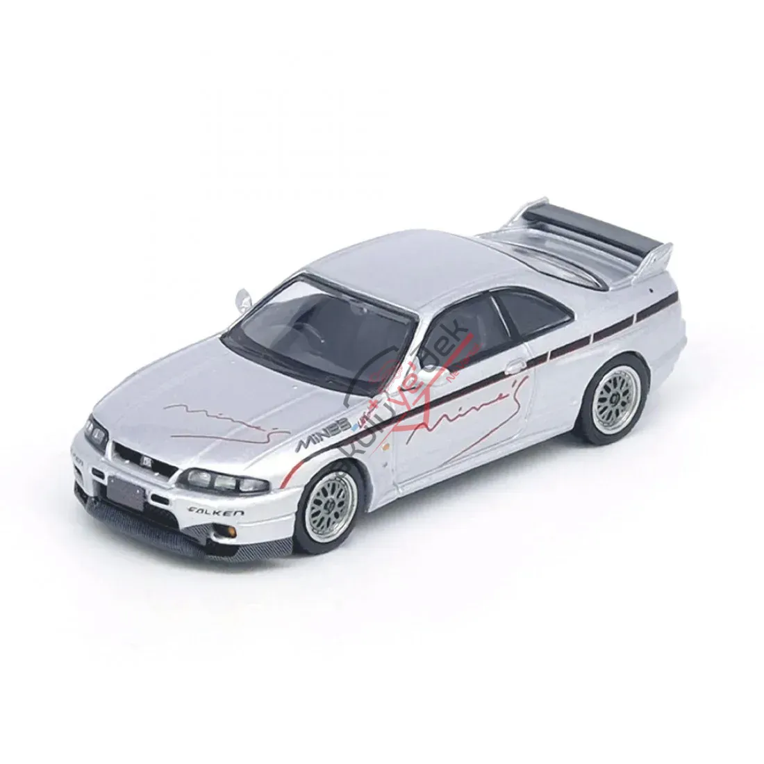 Inno 1/64 Nissan Skyline GT-R (R33) ''Tuned by Mine's'' Silver IN64-R33-MINES-S