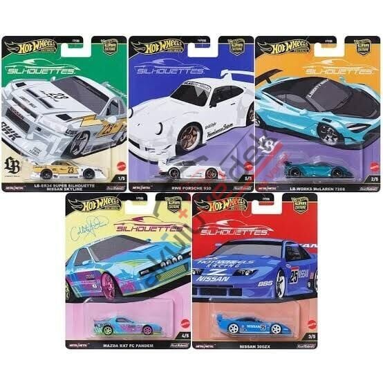 Hot Wheels 1:64 Car Culture 2025 Silhouettes Set of 5 & miniGT 763+720