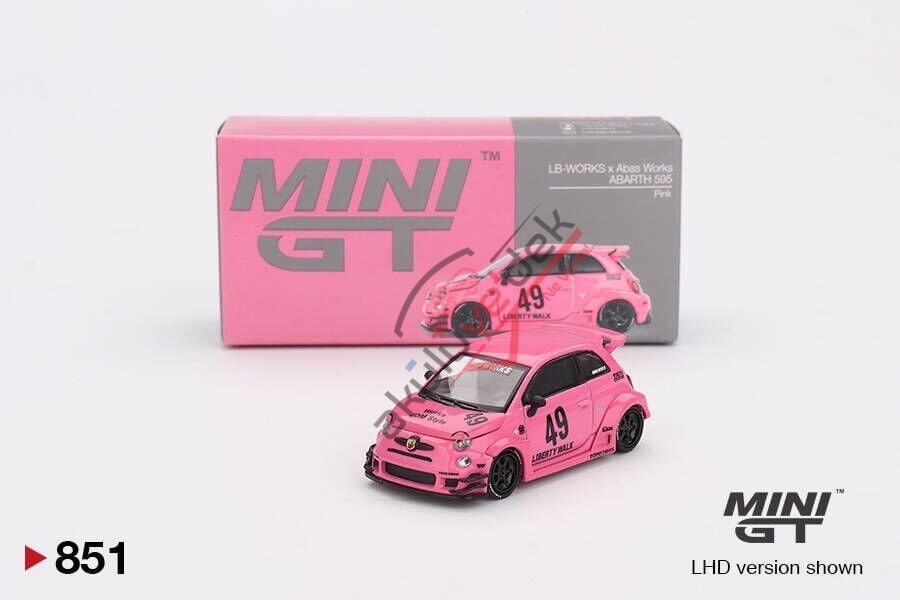 Mini GT 1/64 ABARTH 595 LB-WORKS x Abas Works Pink MGT00851