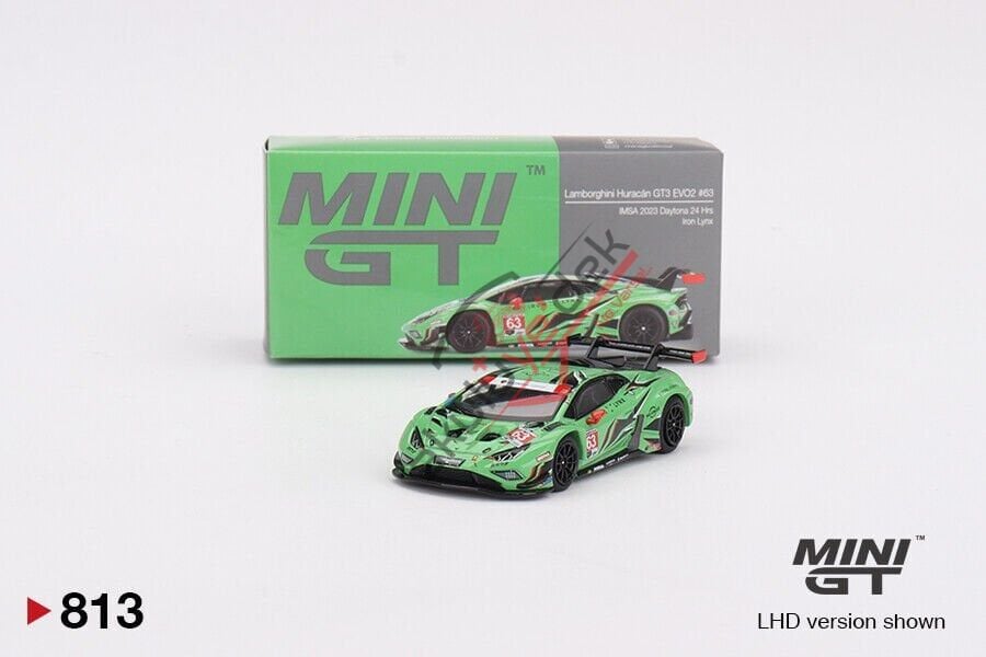 Mini GT 1/64 Lamborghini Huracán GT3 EVO2 Iron Lynx IMSA 2023 Daytona 24 Hrs. - Blister Paket MGT00813