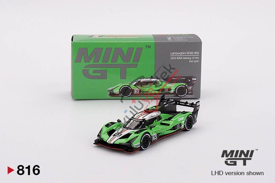 Mini GT 1/64 Lamborghini SC63 #63 Iron lynx 2024 IMSA Sebring 12 Hrs MGT00816