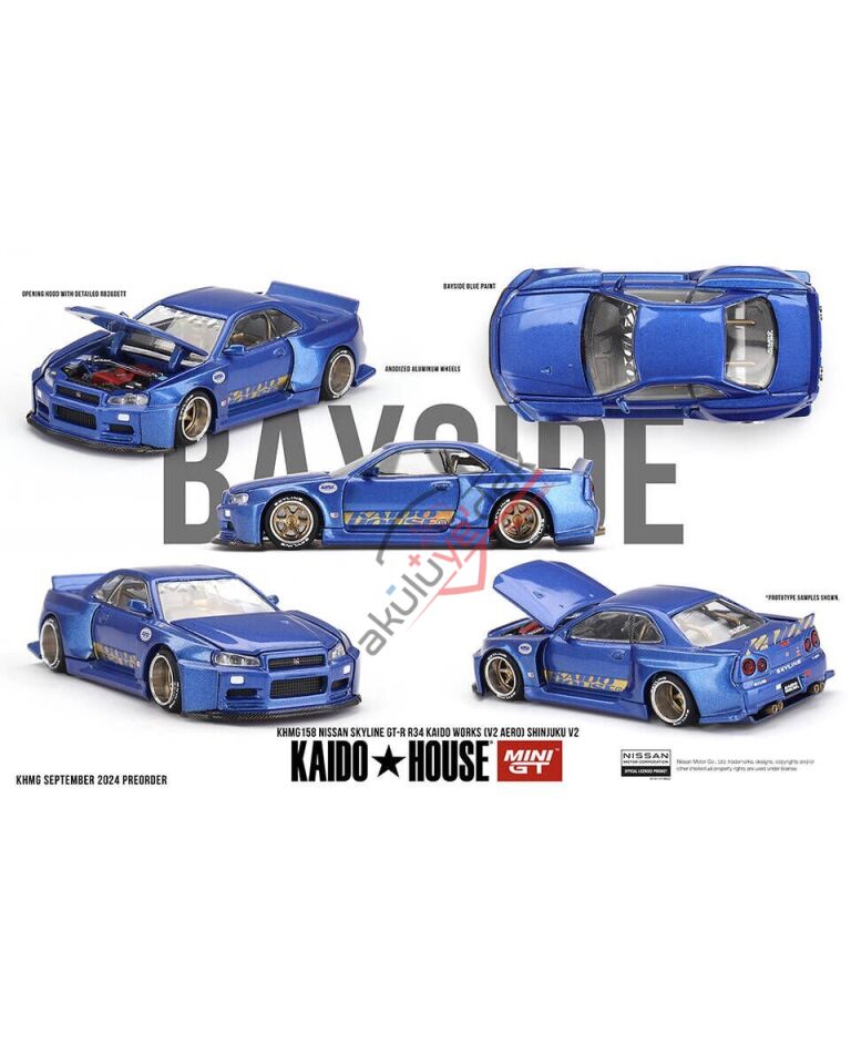 Mini GT 1/64 [KaidoHouse x MiniGT] Nissan Skyline GT-R (R34) Kaido Works (V2 Aero) SHINJUKU V2 KHMG158