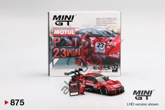 Mini GT 1/64 Nissan GT-R NISMO #23 ''MOTUL AUTECH GT-R 2021'' SUPER GT SERIES Suzuka winner W/ Matsuda Figure Tsugio Matsuda Collection No.2 MGT00875