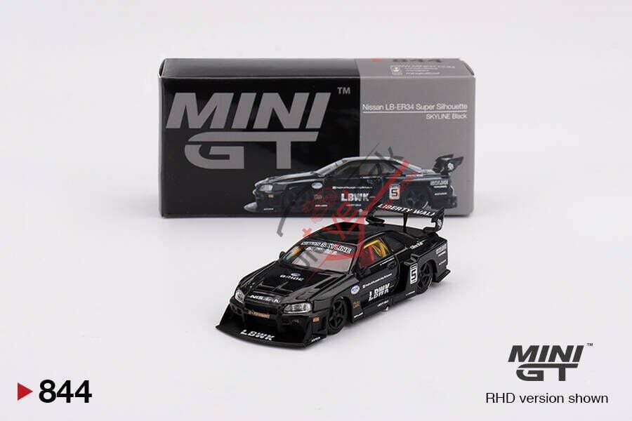 Mini GT 1/64 Nissan LB-ER34 Super Silhouette SKYLINE Black MGT00844
