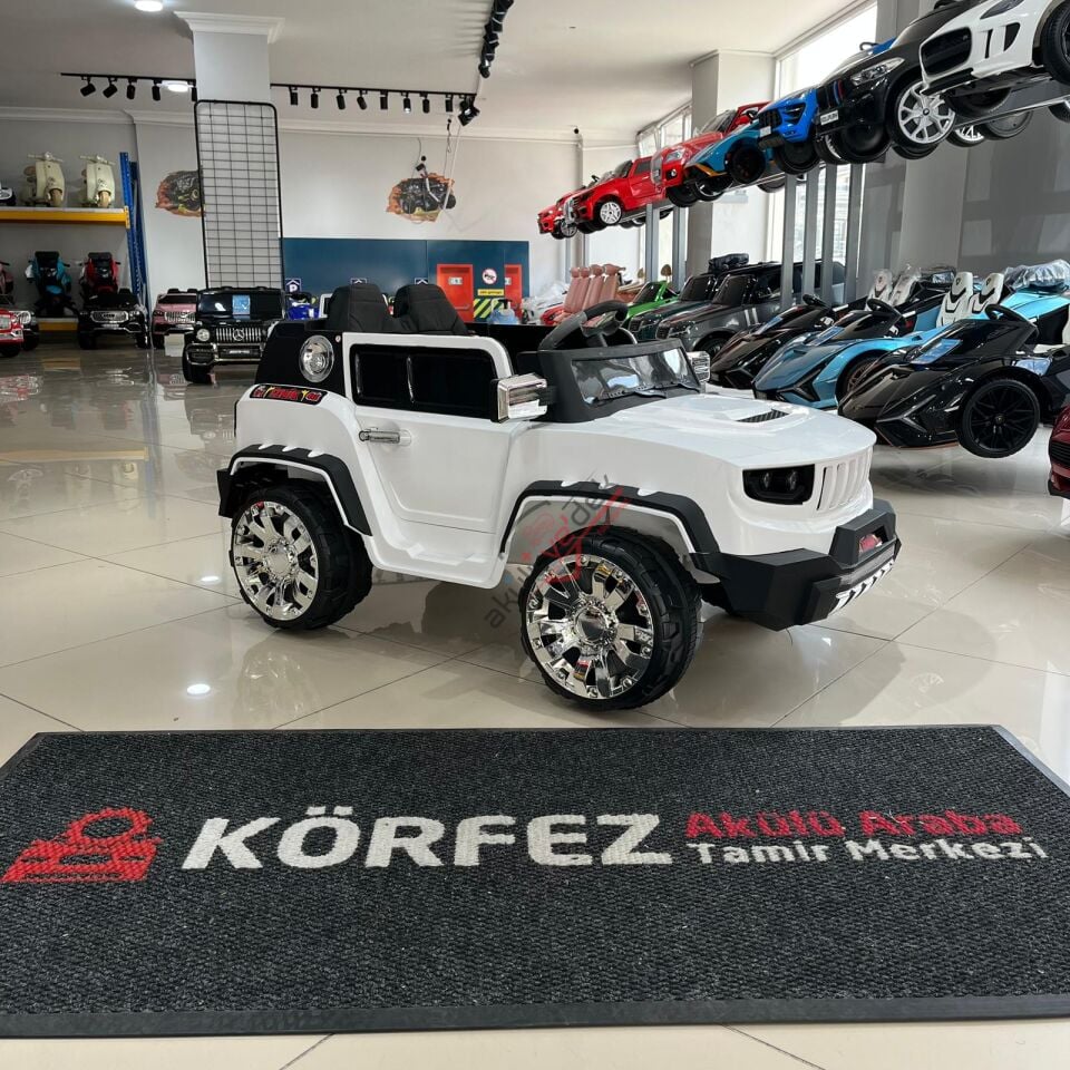 Iznik Kumandalı Akülü Araba Akülü Jeep 12v 4x2 / Beyaz