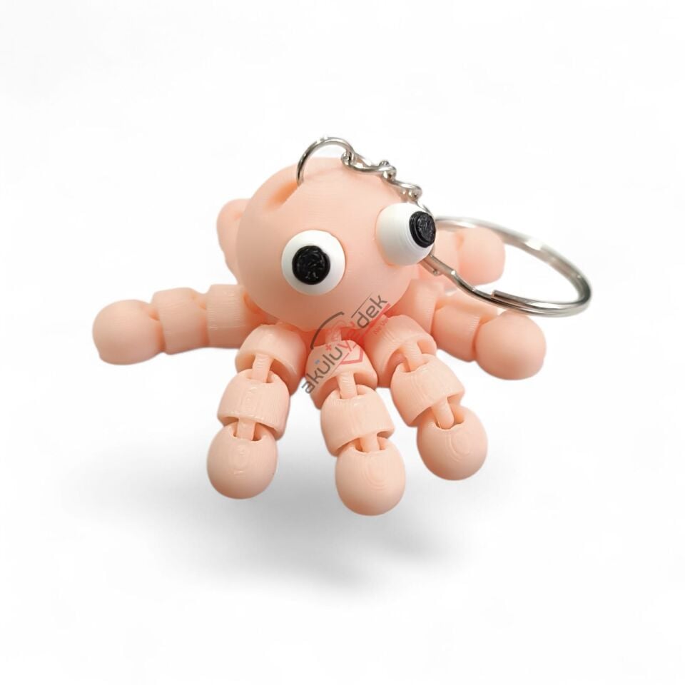 3D Anahtarlık Hareketli Ahtapot Figür