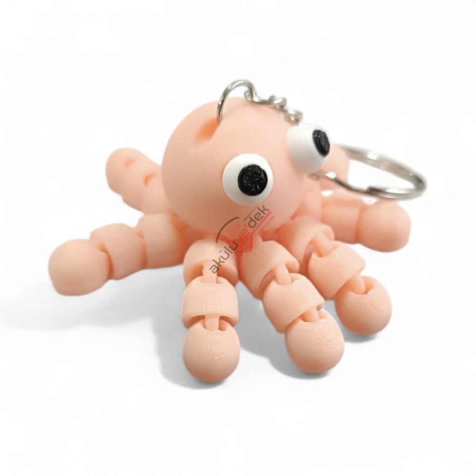 3D Anahtarlık Hareketli Ahtapot Figür