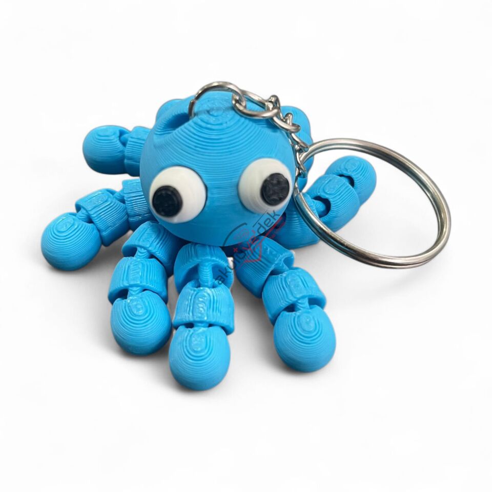 3D Anahtarlık Hareketli Ahtapot Figür