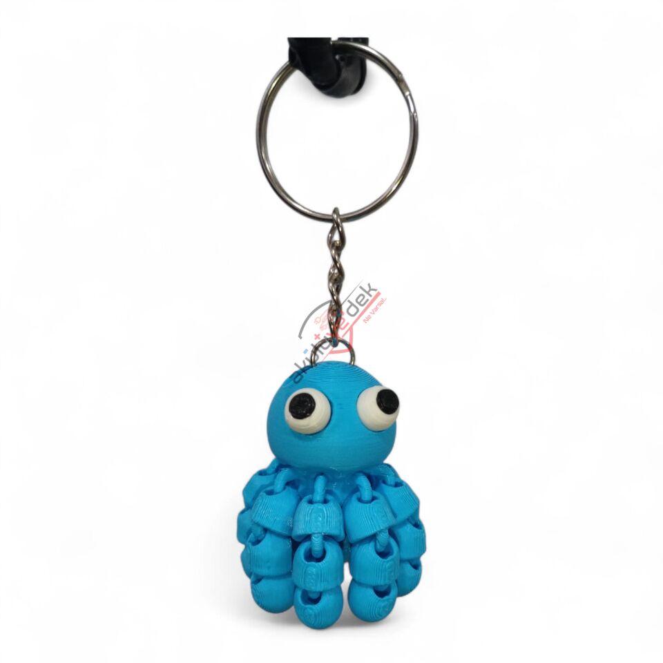 3D Anahtarlık Hareketli Ahtapot Figür