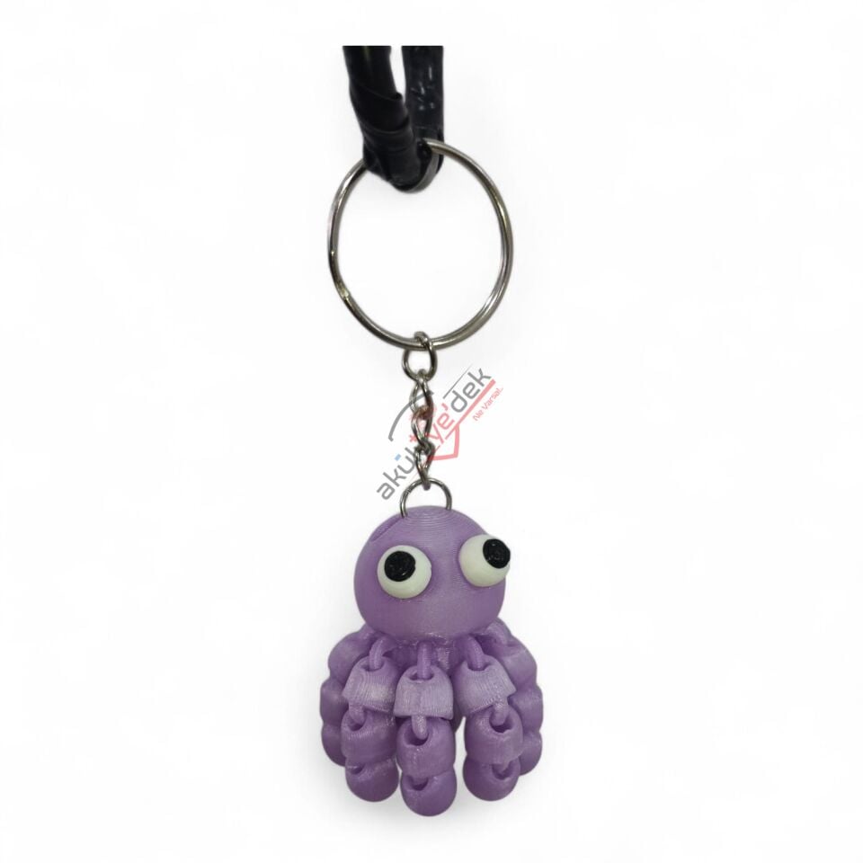 3D Anahtarlık Hareketli Ahtapot Figür