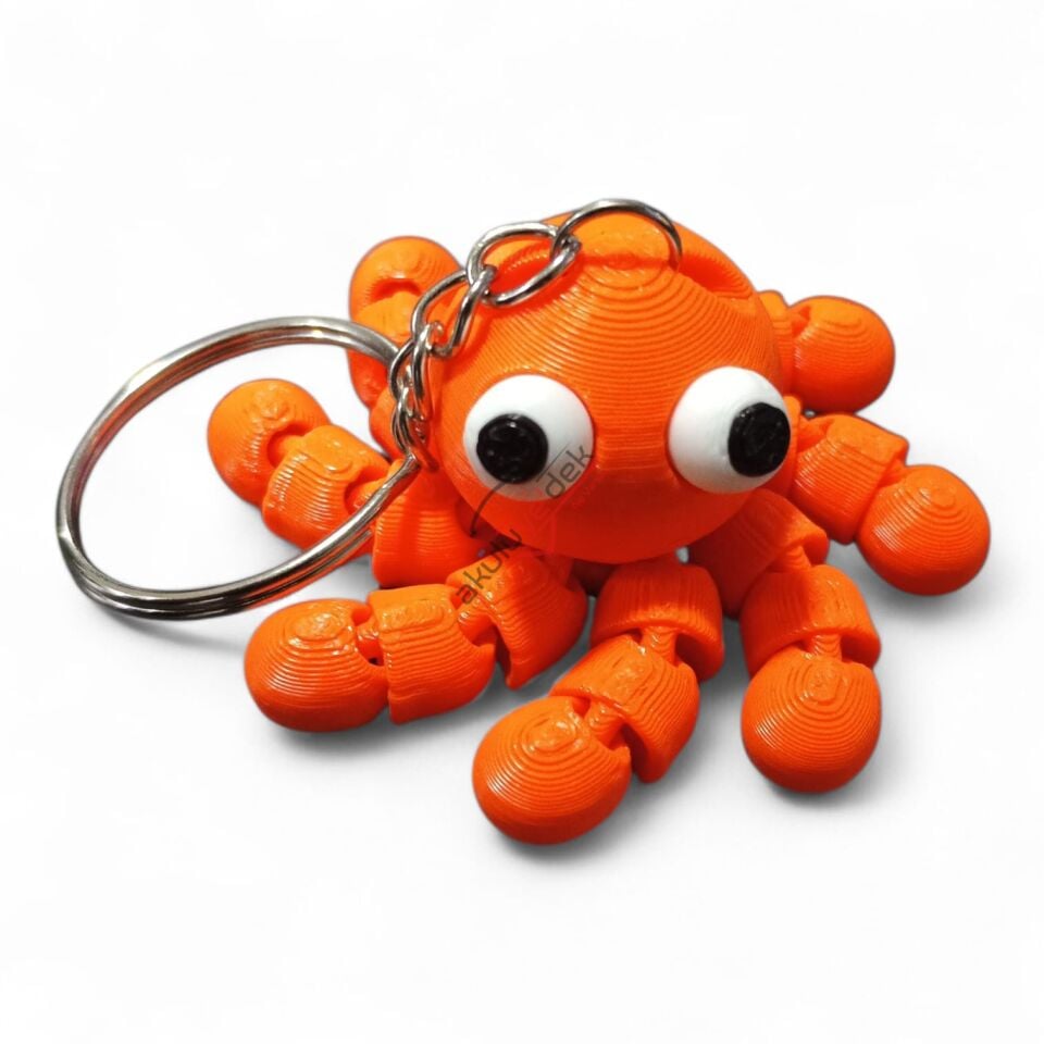 3D Anahtarlık Hareketli Ahtapot Figür