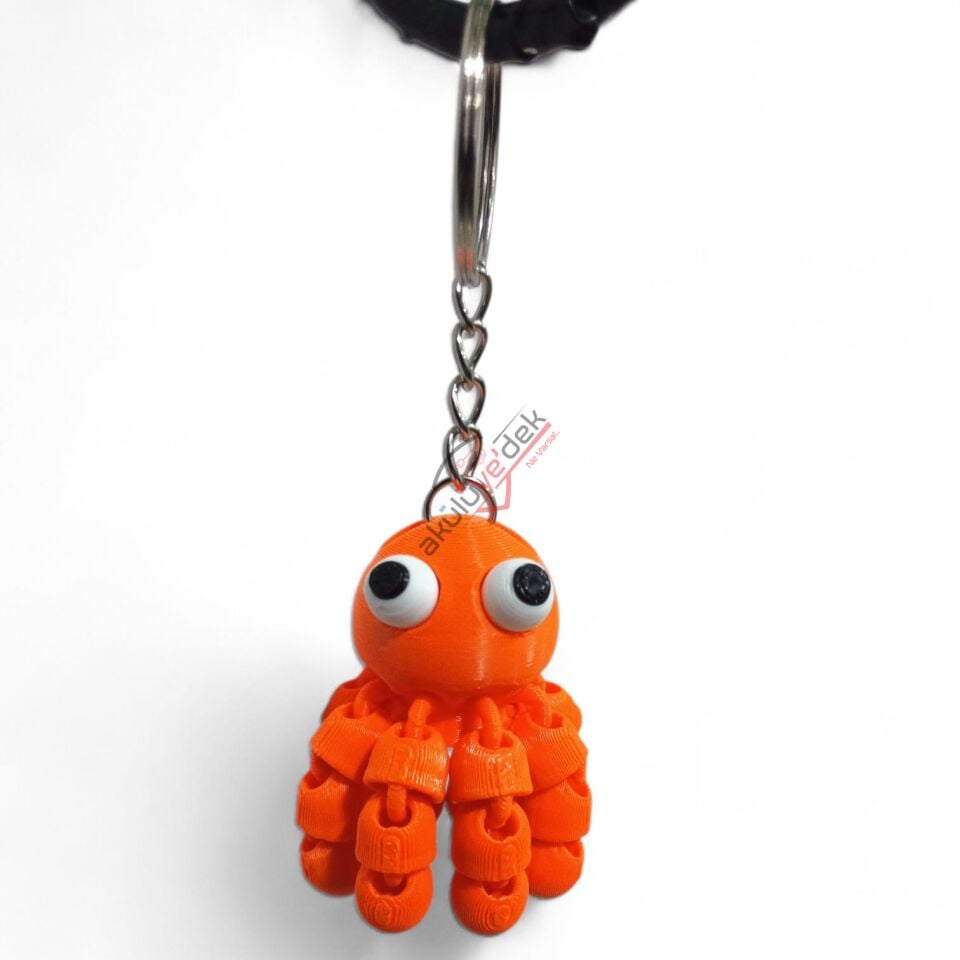 3D Anahtarlık Hareketli Ahtapot Figür