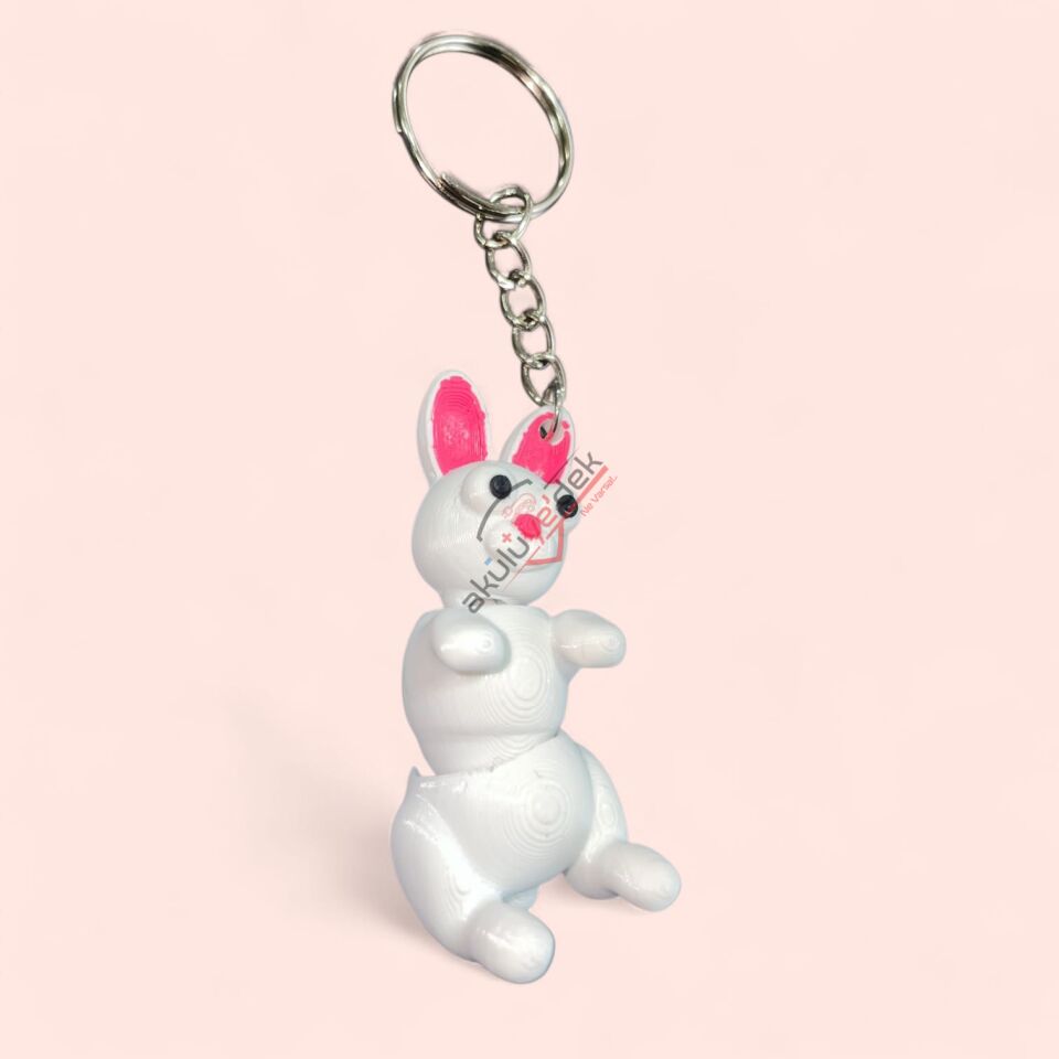 3D Anahtarlık Tavşan Figürü