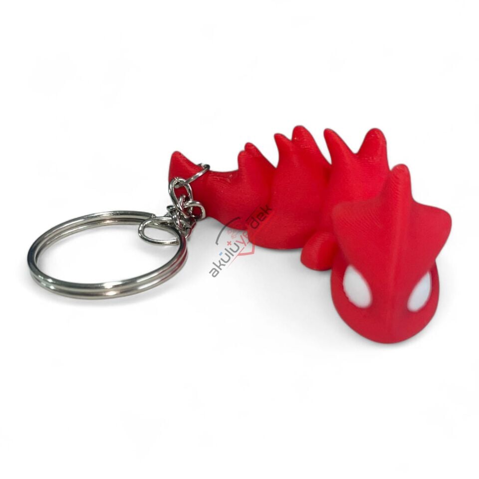 3D Anahtarlık Kırmızı Ejderha Figürü