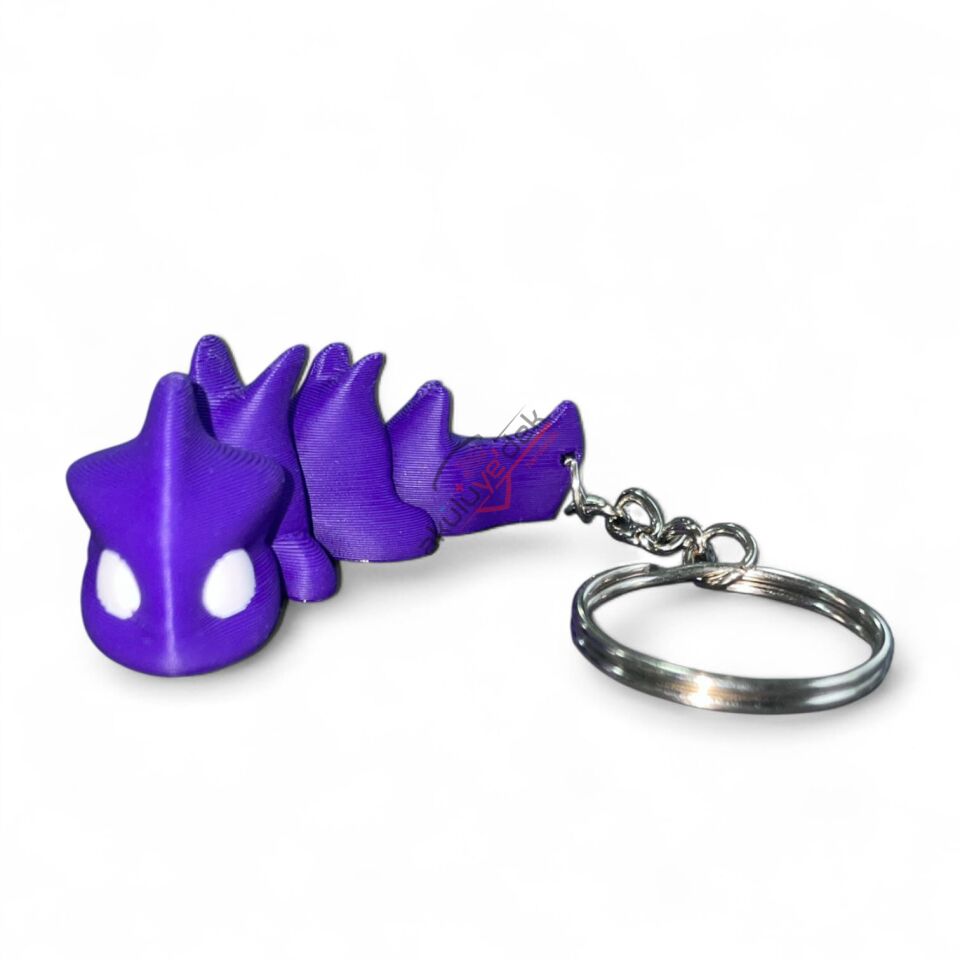 3D Anahtarlık Mor Ejderha Figürü