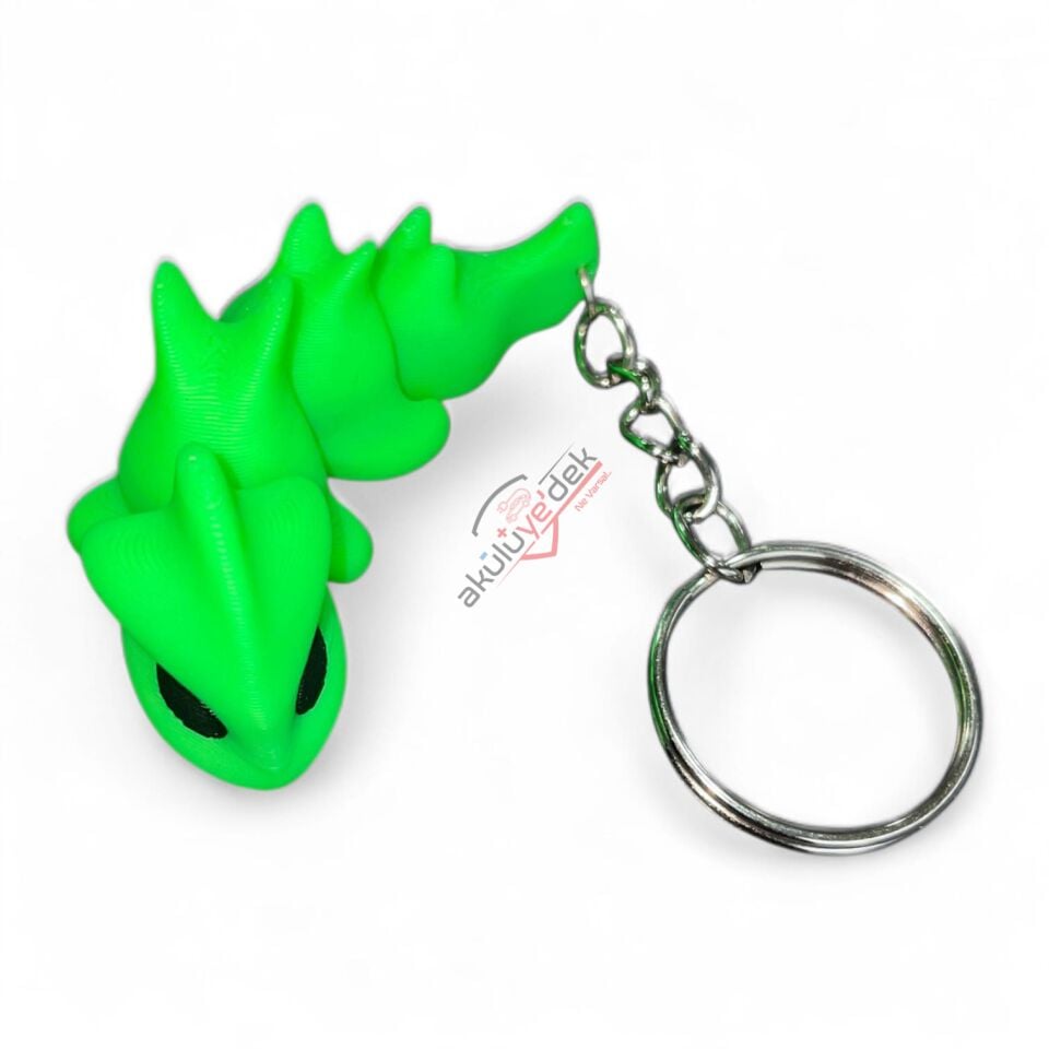 3D Anahtarlık Yeşil Ejderha Figürü
