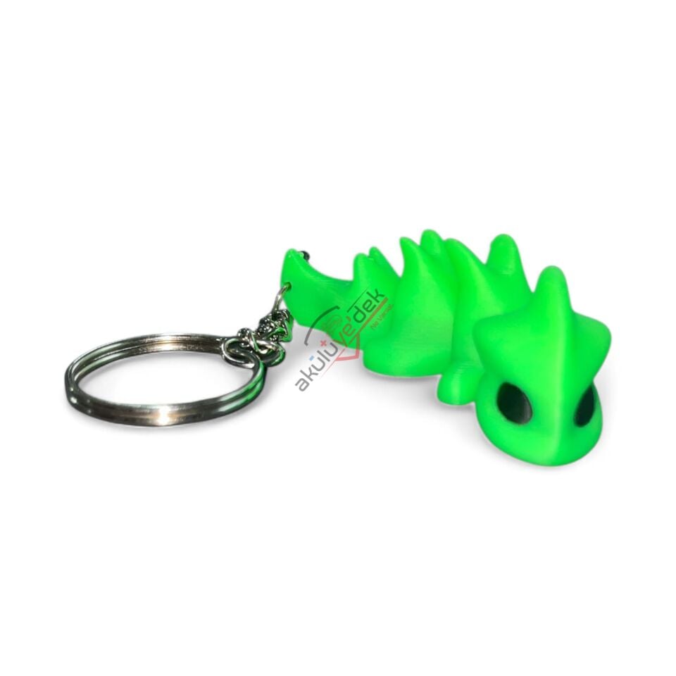 3D Anahtarlık Yeşil Ejderha Figürü